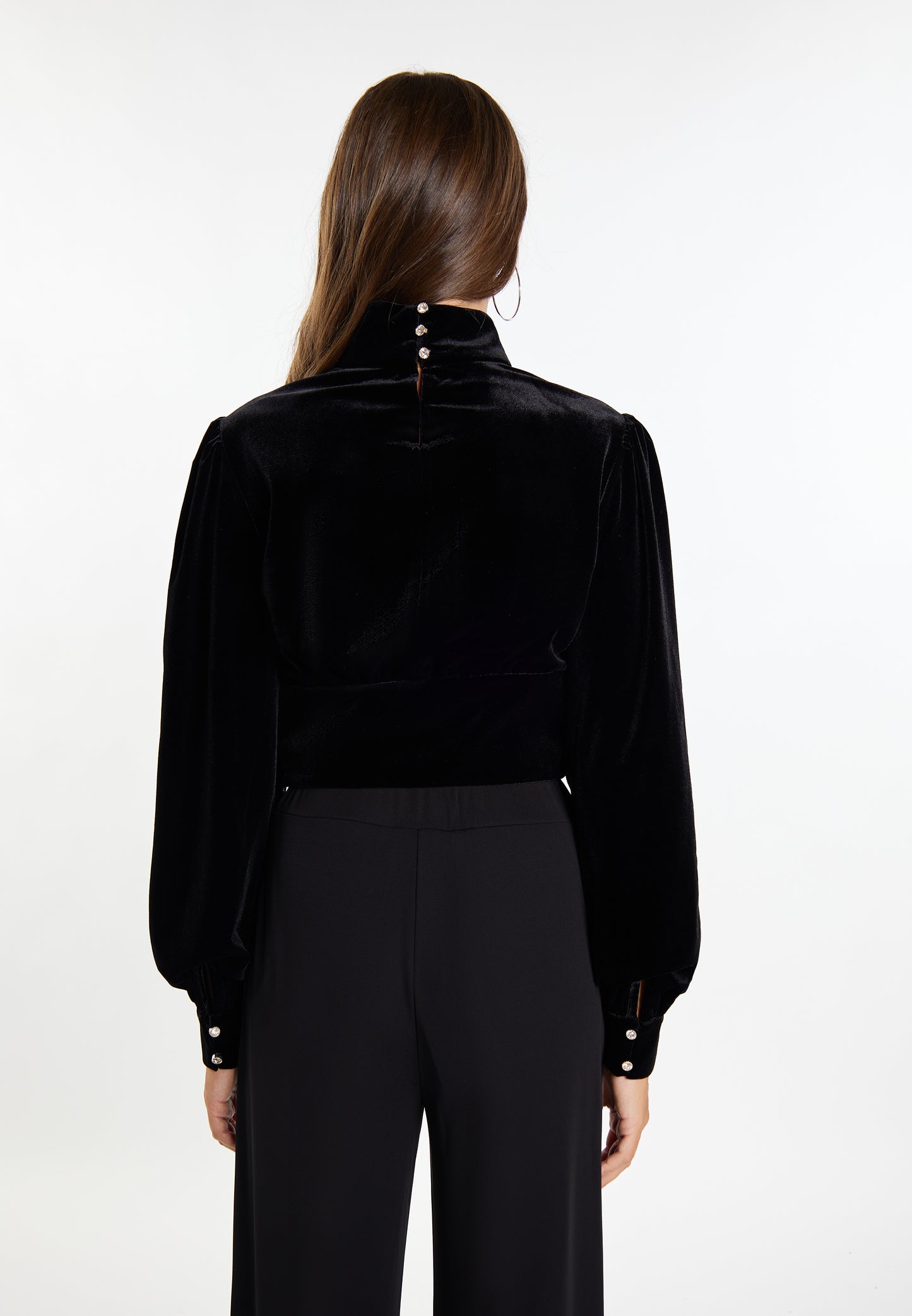 faina Bluse aus Stretchsamt