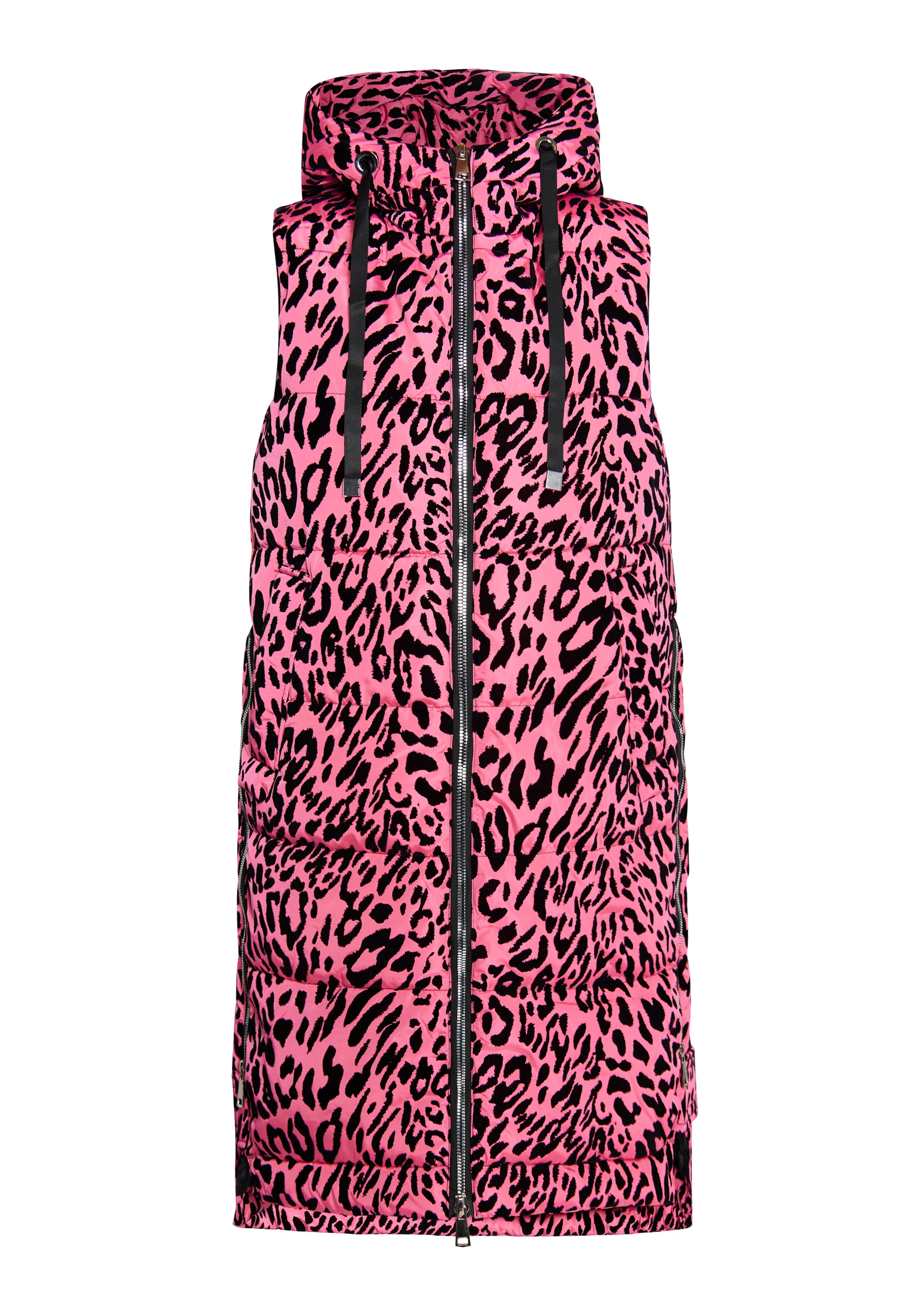 Faina Women's Long Vest Leo Print