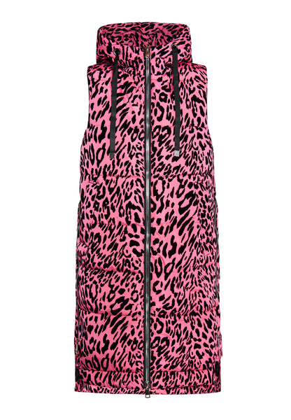 Faina Women's Long Vest Leo Print