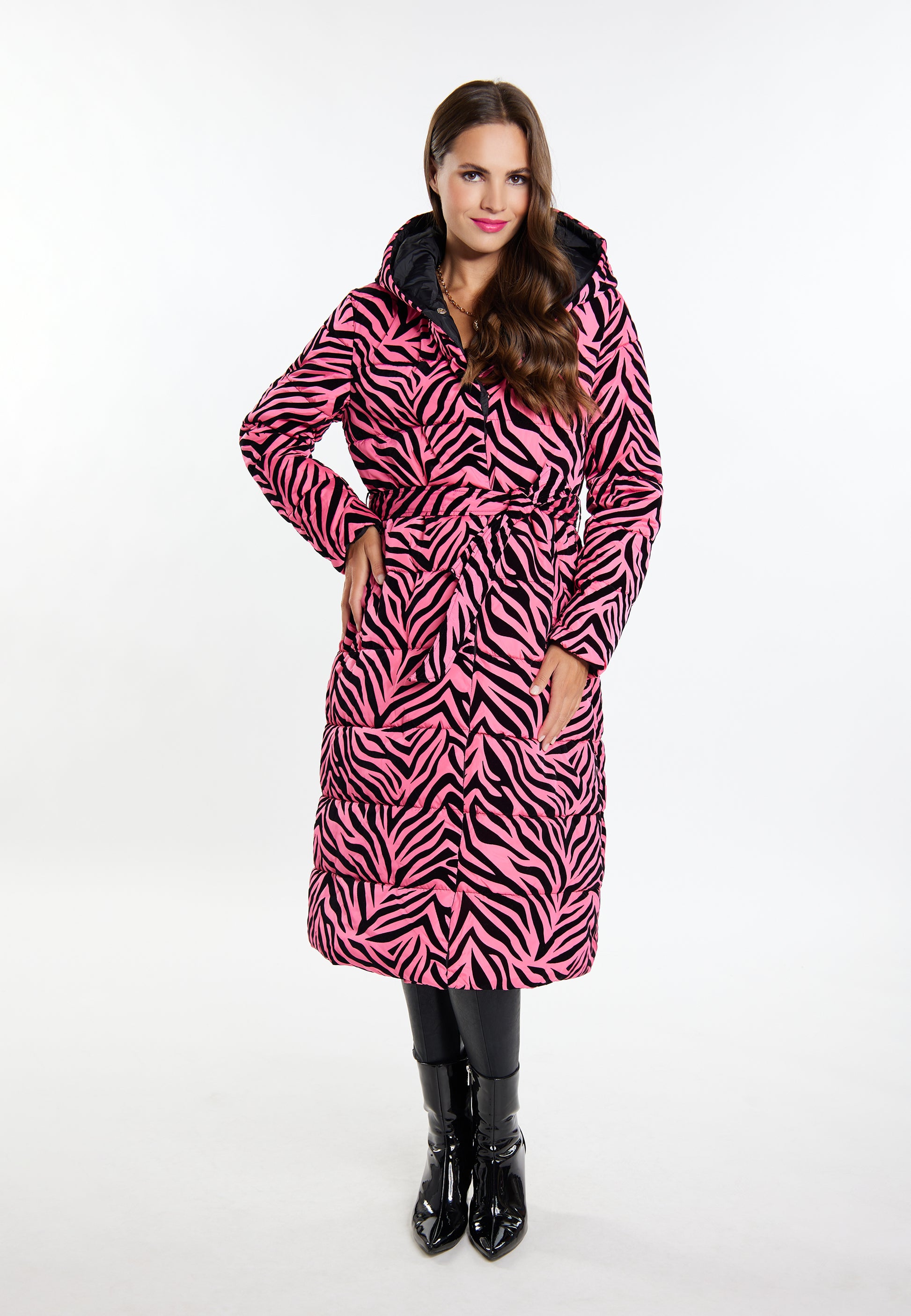 faina Damen Long Steppmantel