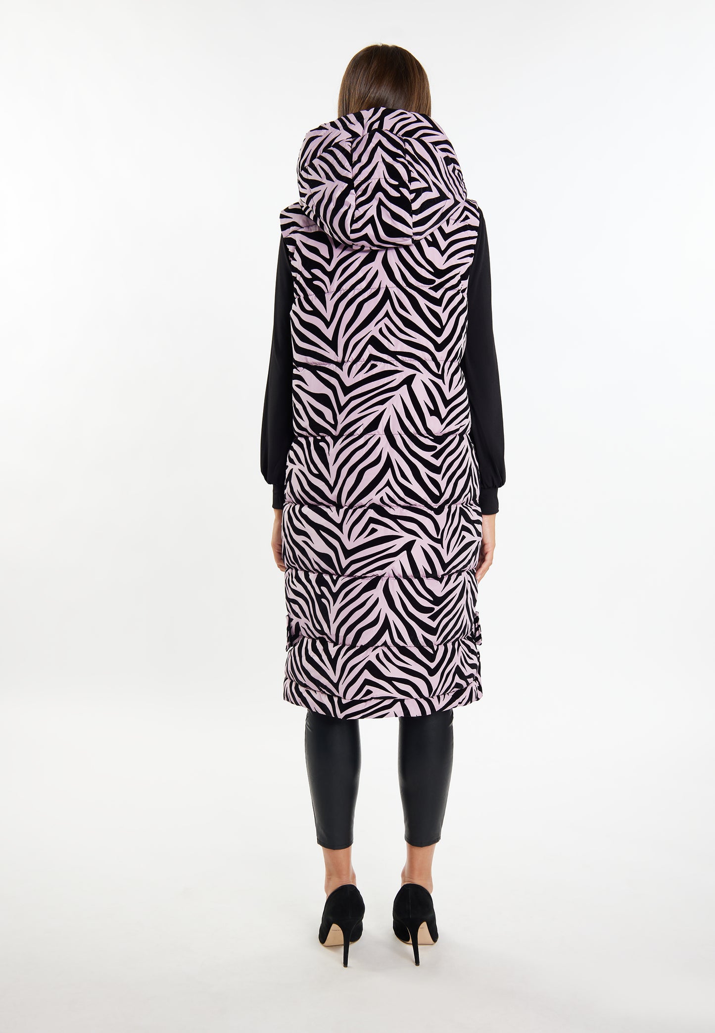 faina Lange Weste Zebra-Print