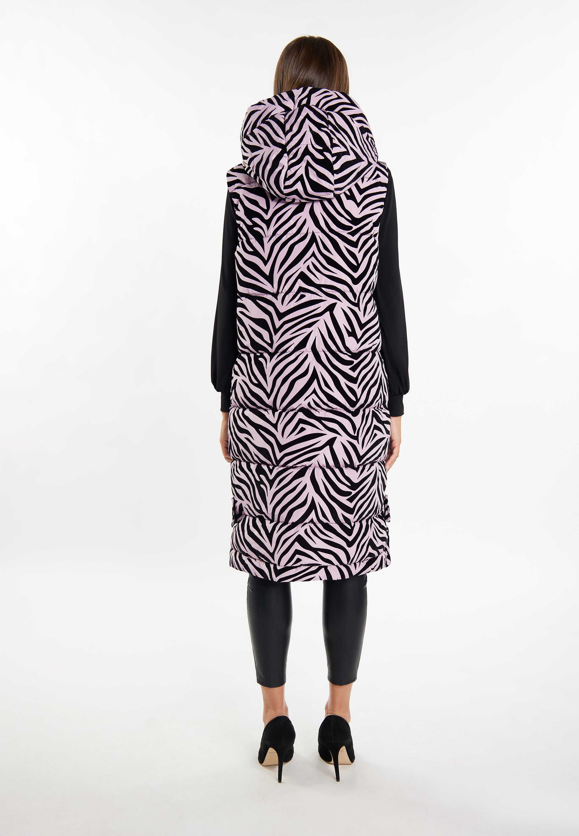 faina Lange Weste Zebra-Print