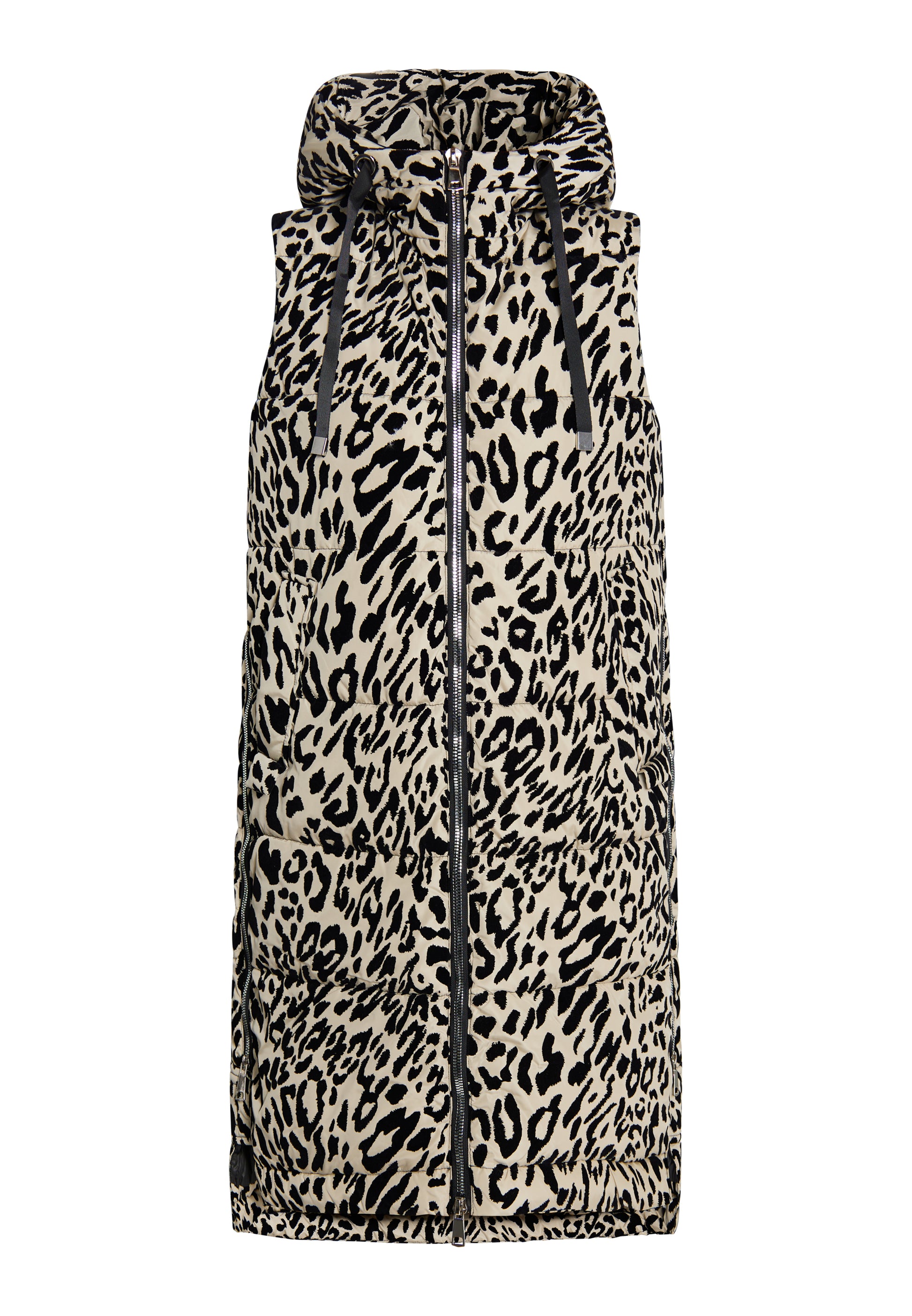 Faina Women's Long Vest Leo Print