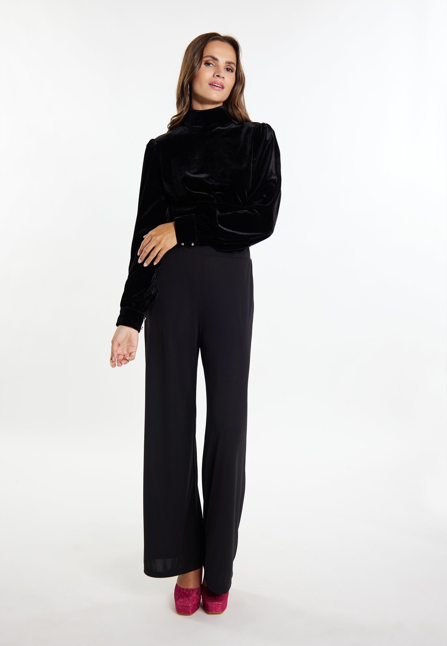 faina Bluse aus Stretchsamt