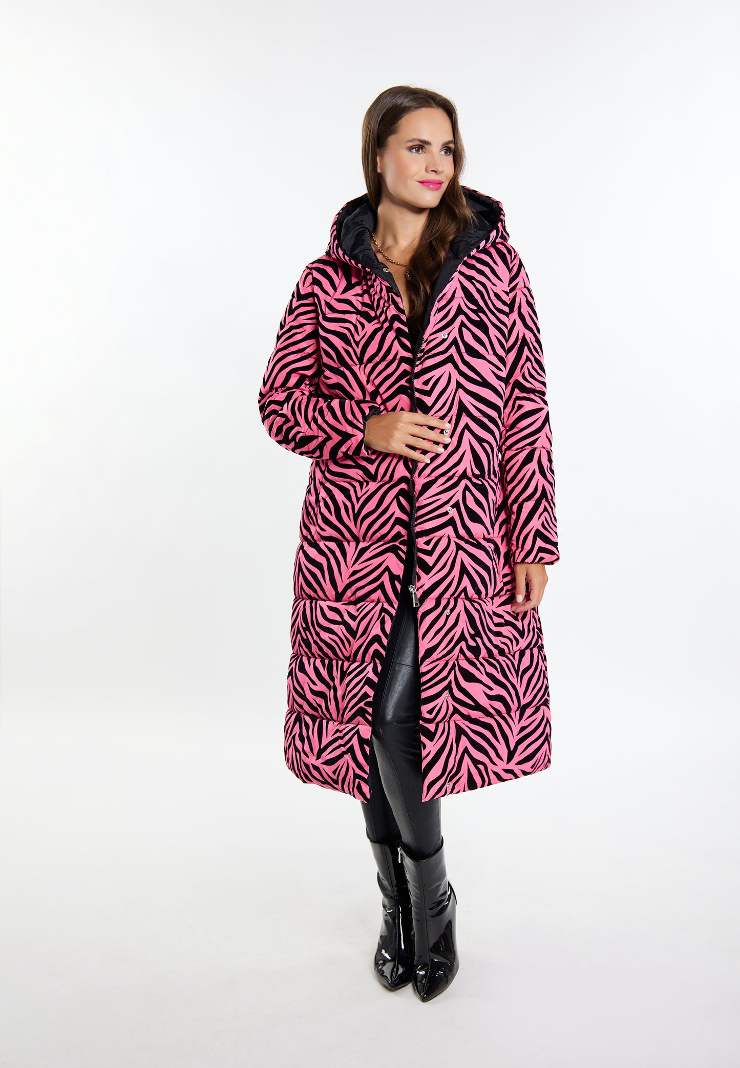 faina Damen Long Steppmantel