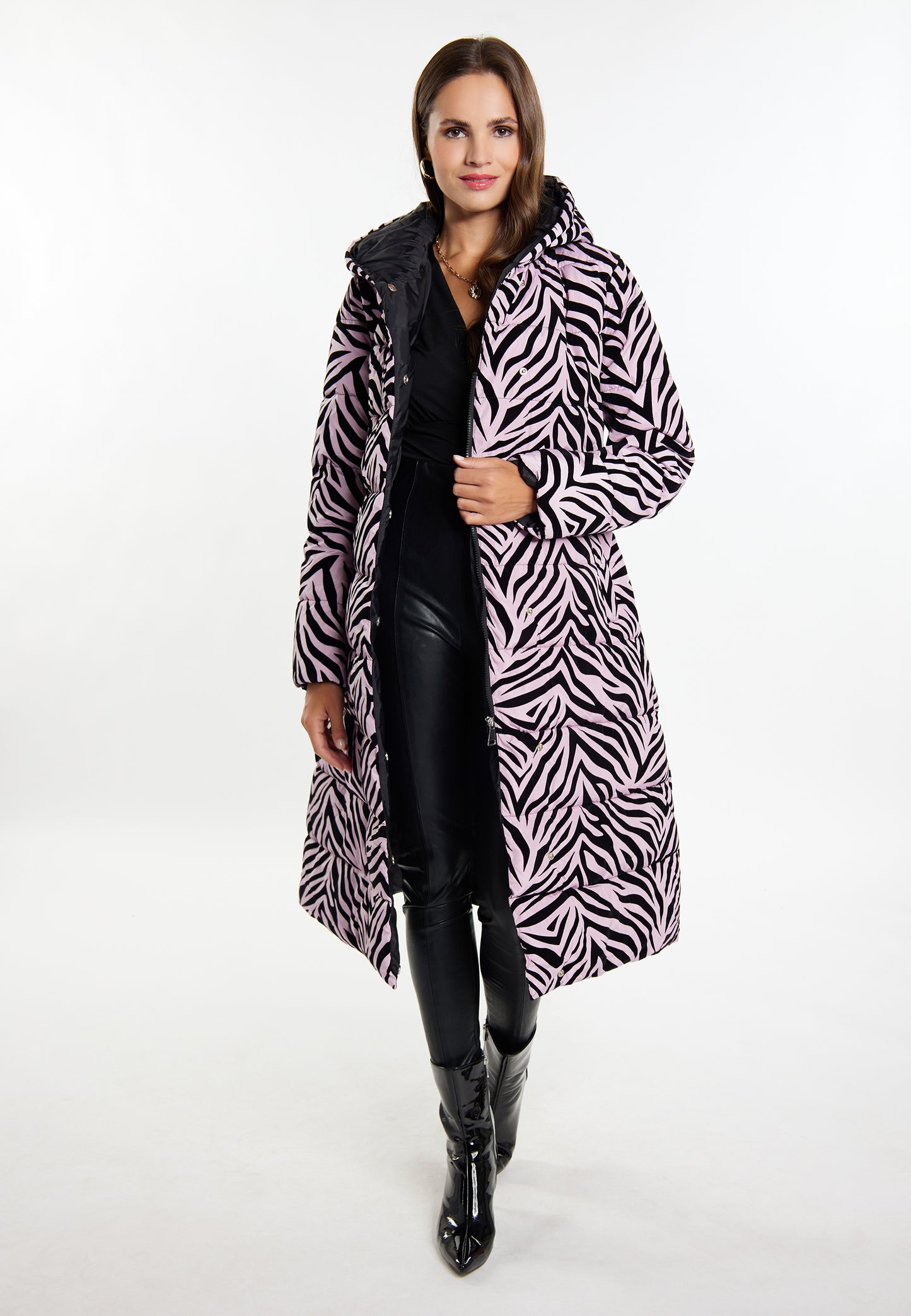 faina Damen Long Steppmantel