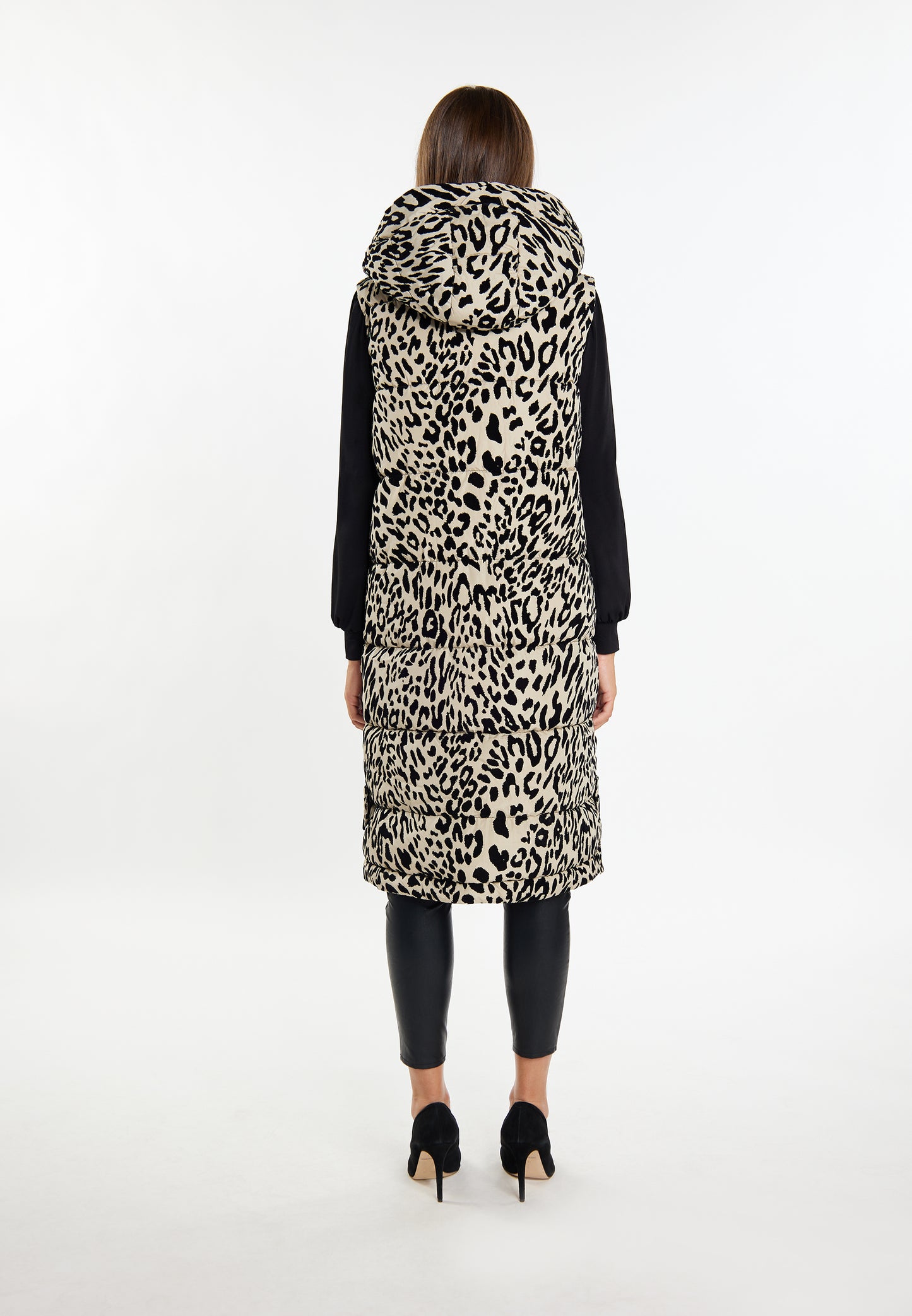 Faina Women's Long Vest Leo Print