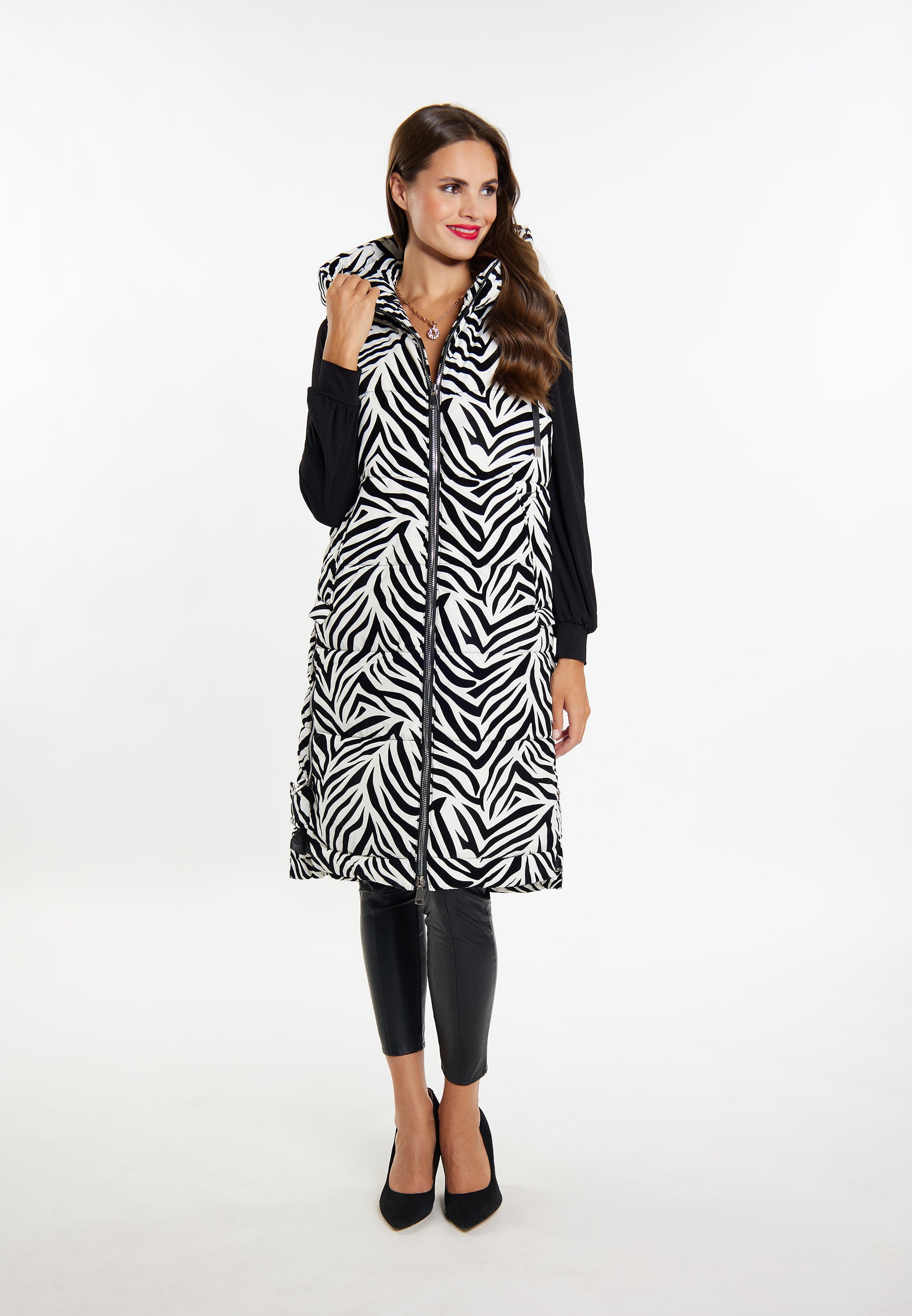 Faina Women's Lange Weste Zebra-Print