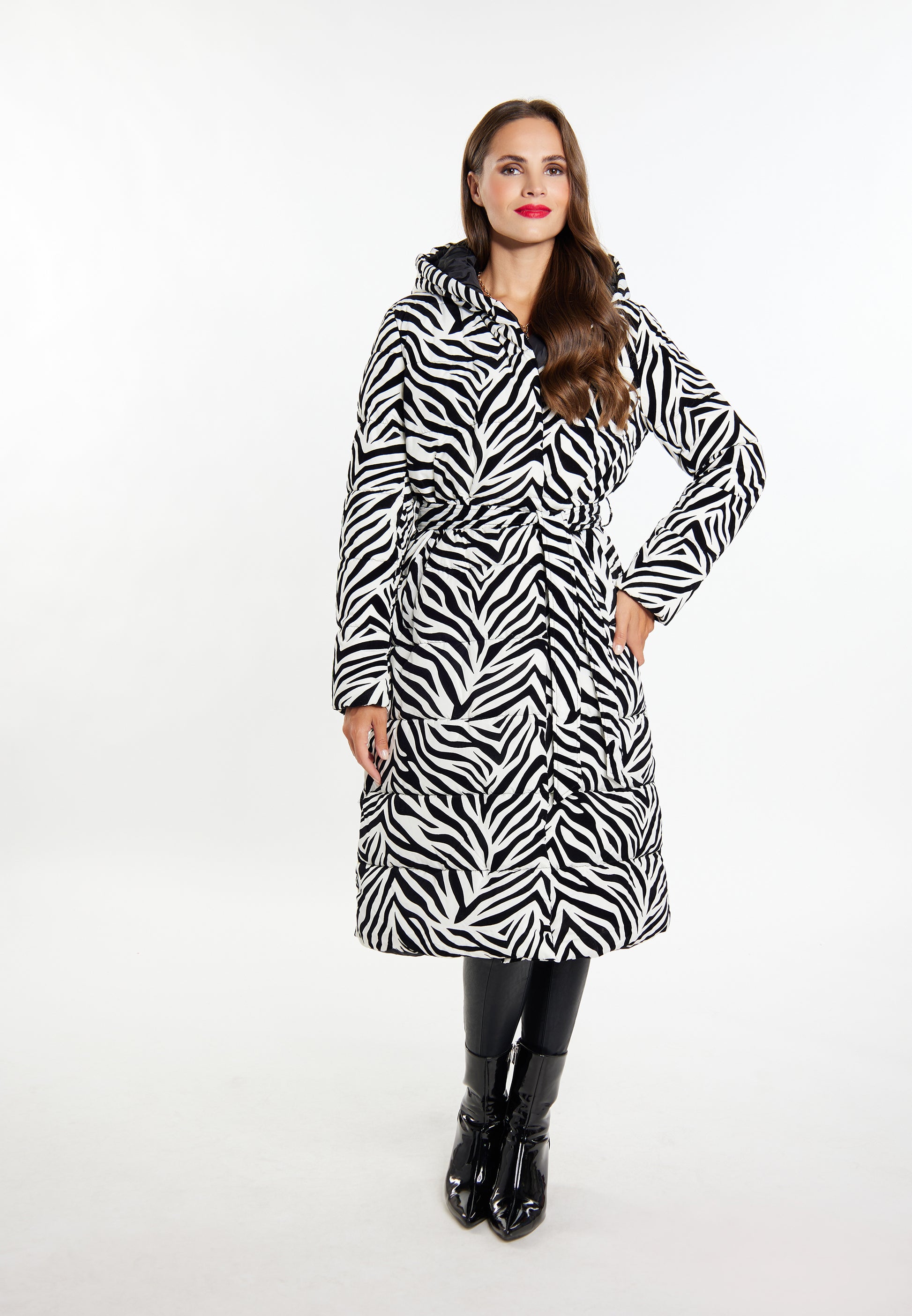 faina Damen Long Steppmantel