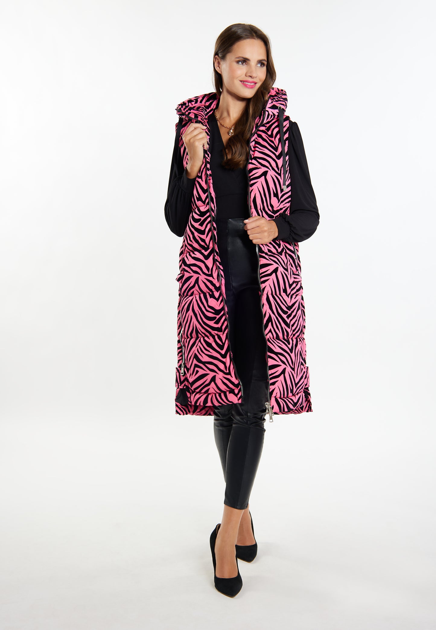 Faina Women's Lange Weste Zebra-Print