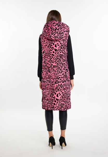 Faina Women's Long Vest Leo Print