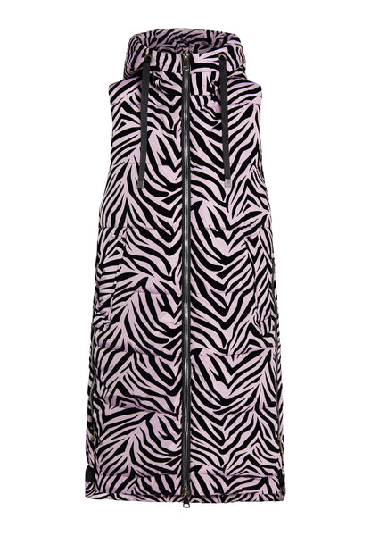 faina Lange Weste Zebra-Print