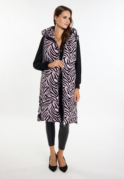 faina Lange Weste Zebra-Print