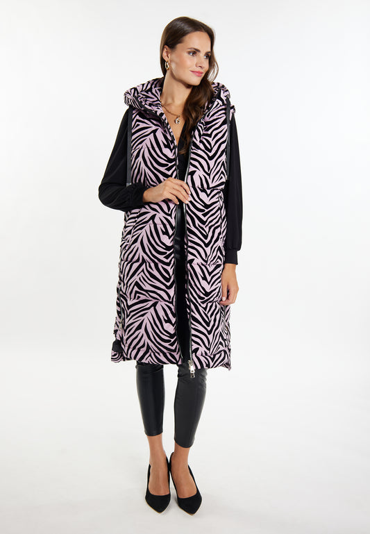 faina Lange Weste Zebra-Print