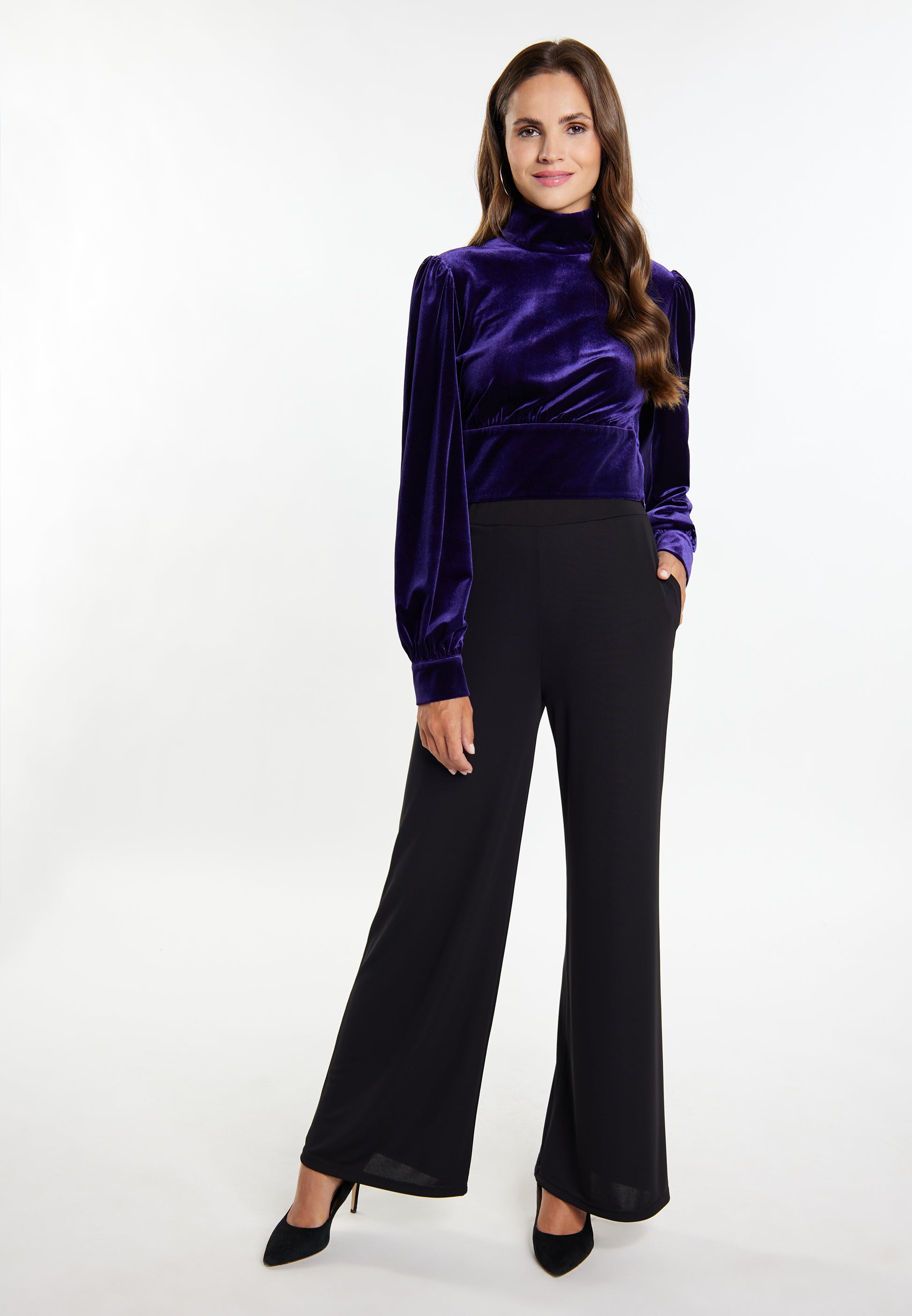 faina Bluse aus Stretchsamt