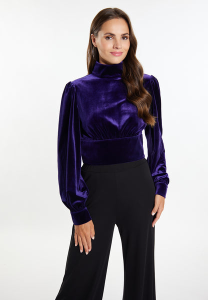 faina Bluse aus Stretchsamt