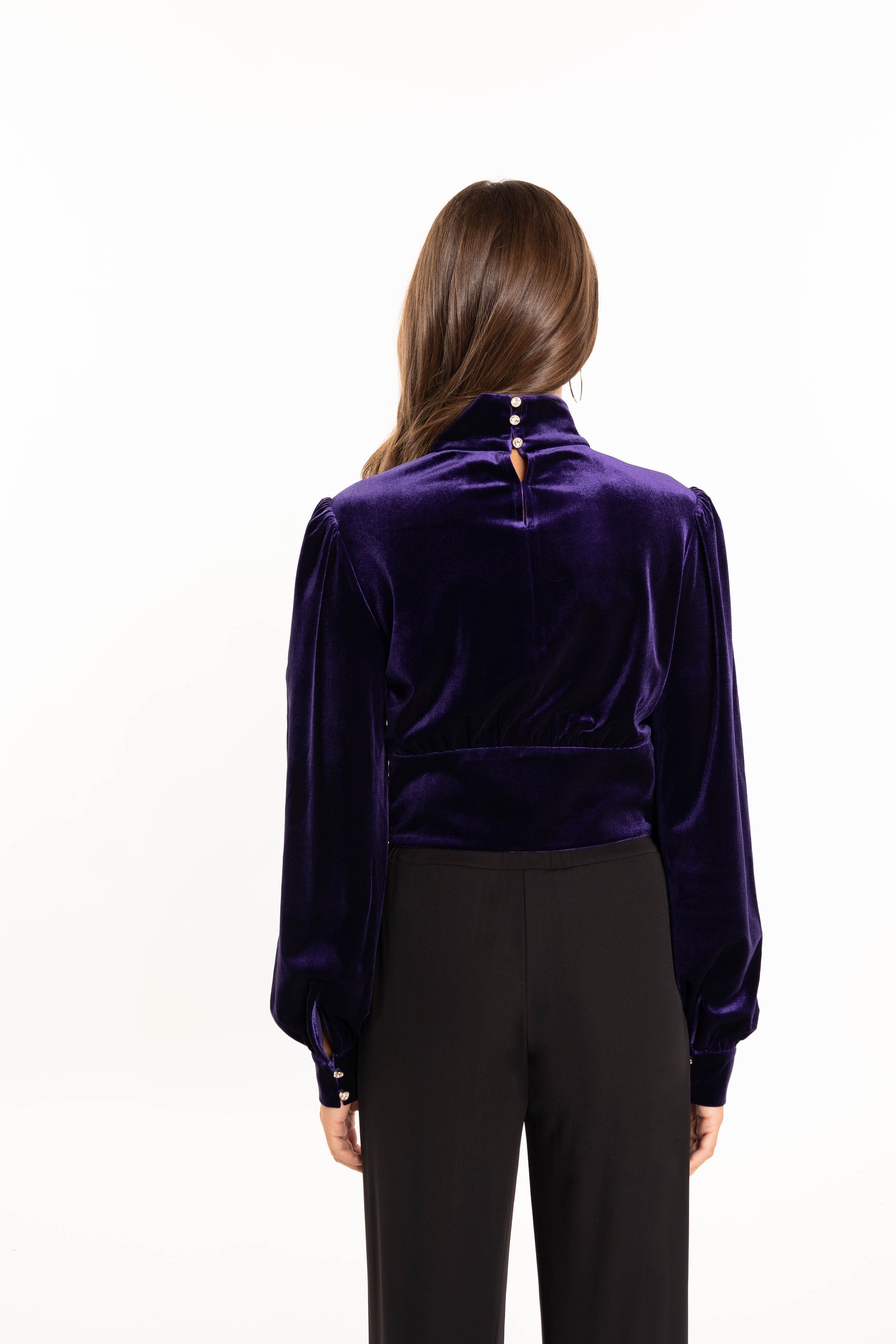 faina Bluse aus Stretchsamt
