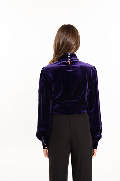 faina Bluse aus Stretchsamt