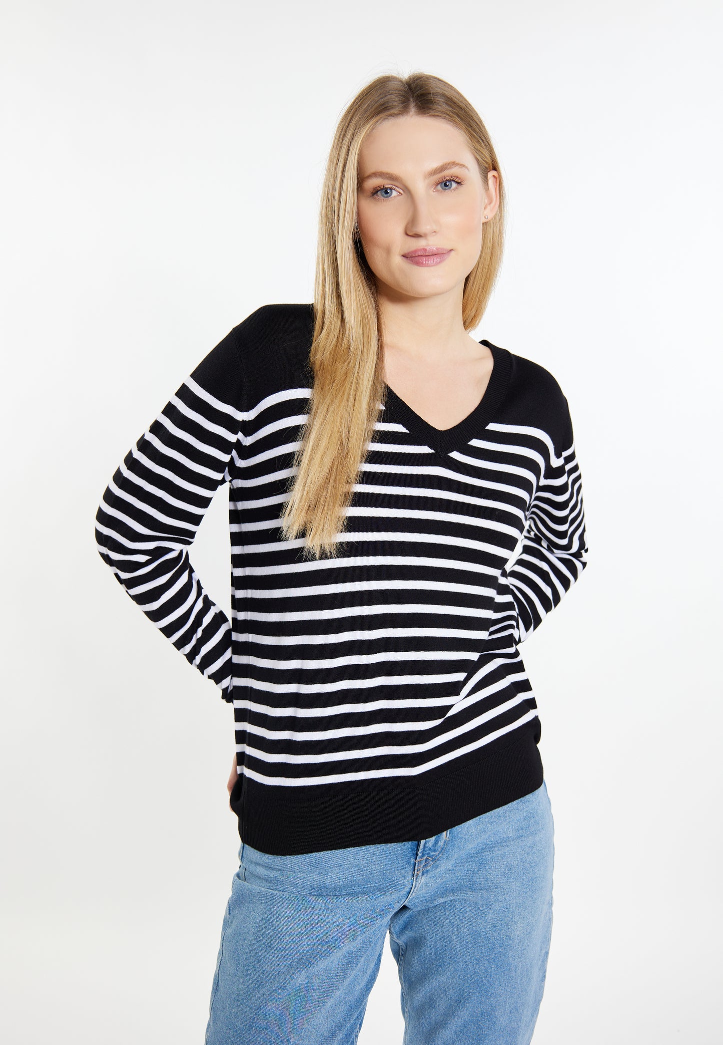 DreiMaster Maritim Damen Strickpullover + Einkaufstasche Set