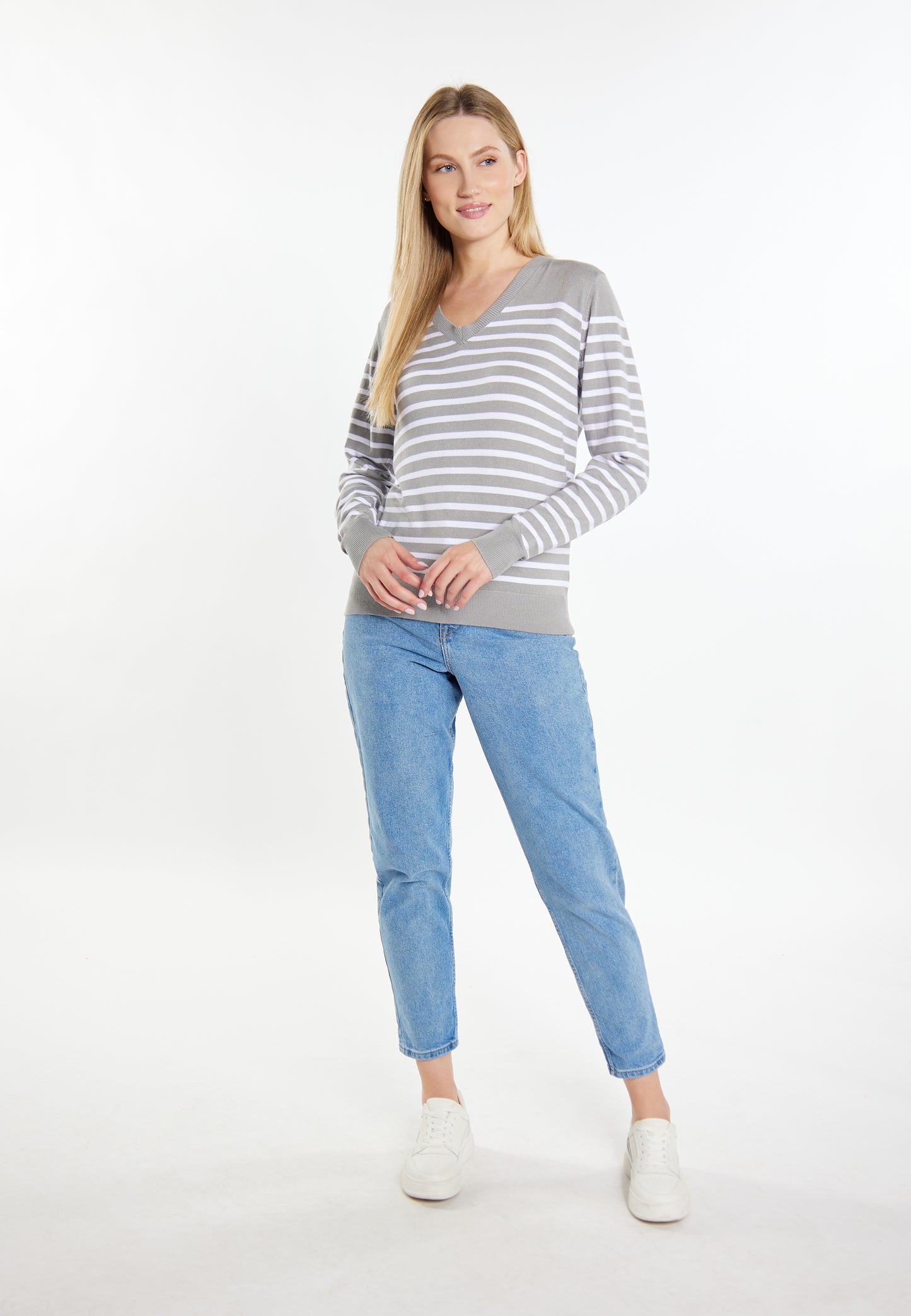 DreiMaster Maritim Damen Strickpullover + Einkaufstasche Set
