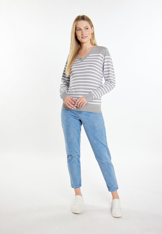 DreiMaster Maritim Damen Strickpullover + Einkaufstasche Set