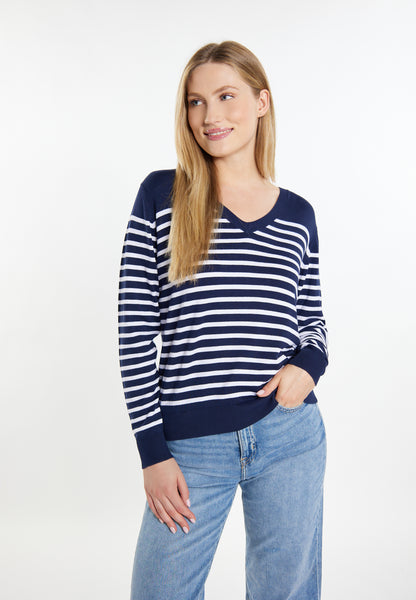 DreiMaster Maritim Damen Strickpullover + Einkaufstasche Set