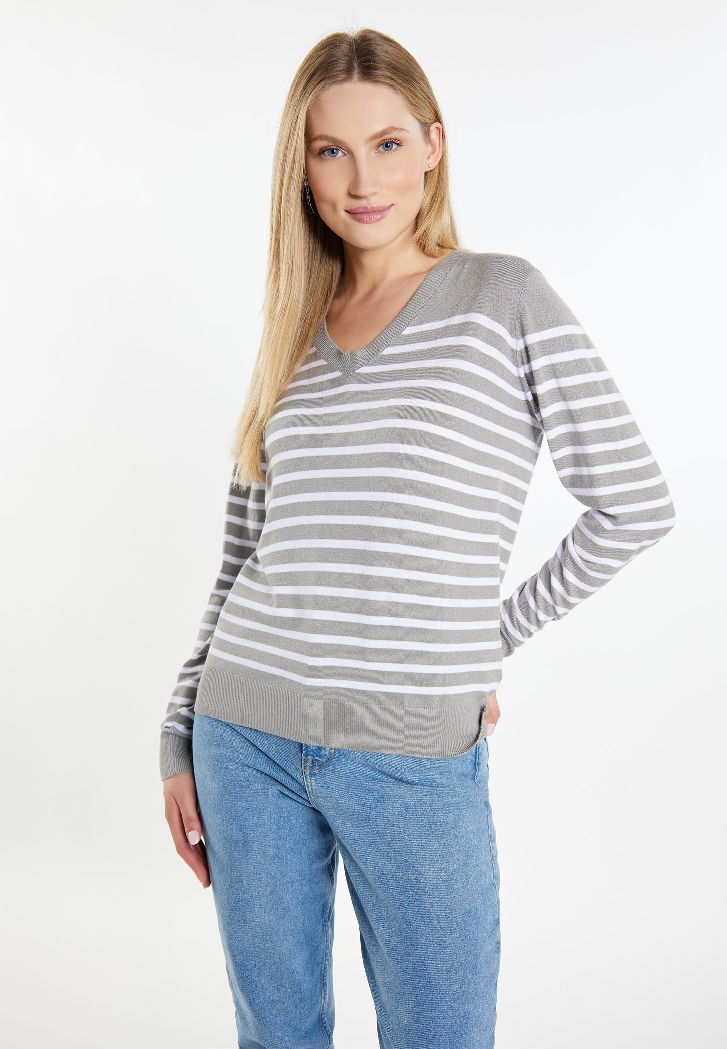 DreiMaster Maritim Damen Strickpullover + Einkaufstasche Set