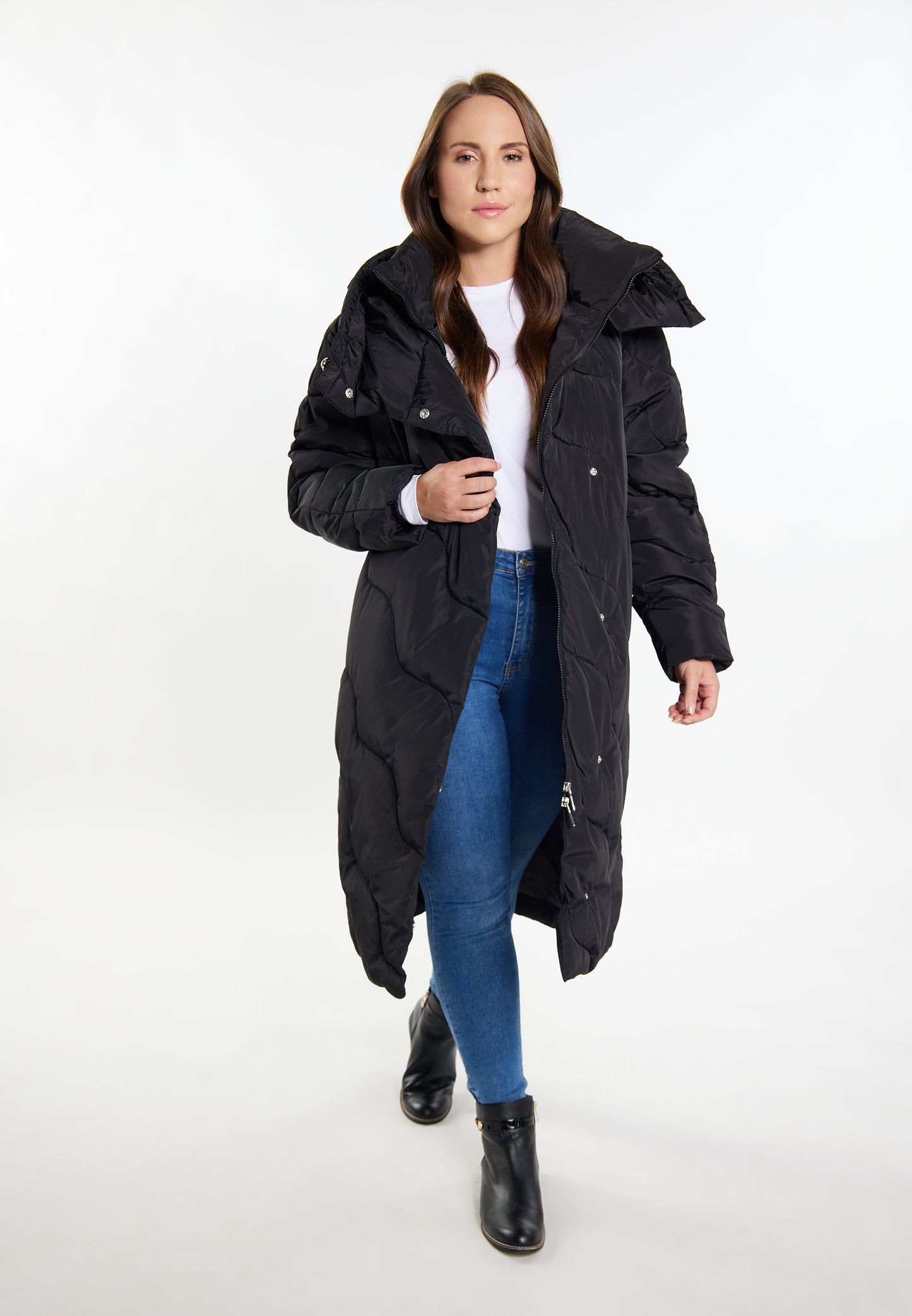 usha Women's Long Quilted Coat
