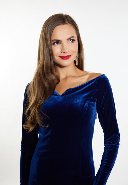 faina Damen Mini Kleid mit langen Ärmeln