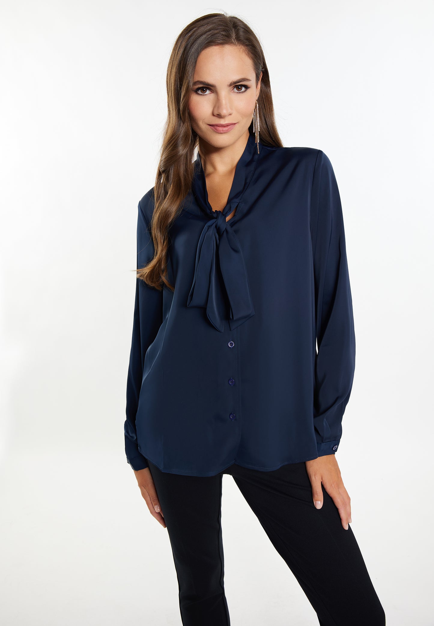 faina Damen Krawattennackenbluse