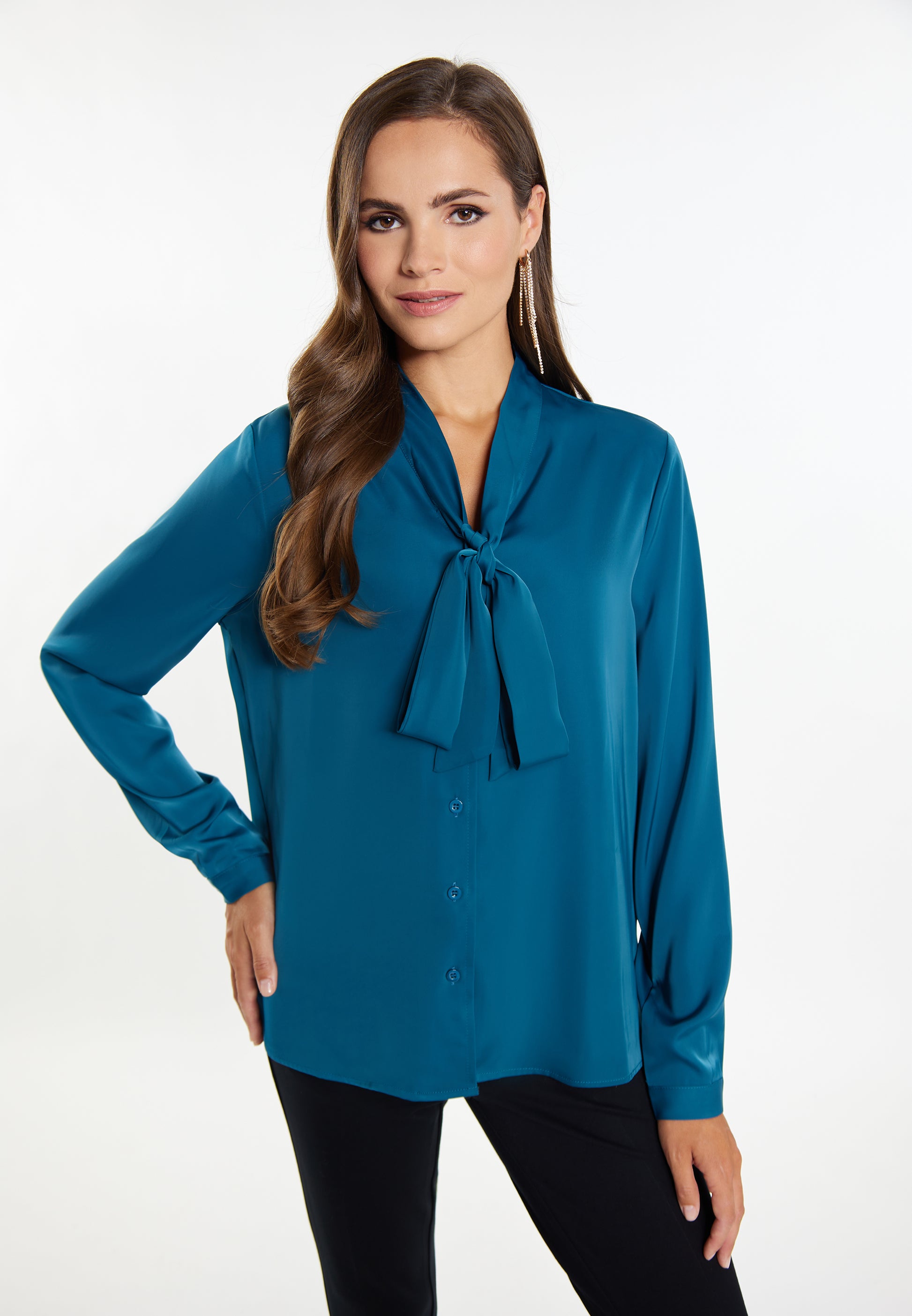 faina Damen Krawattennackenbluse