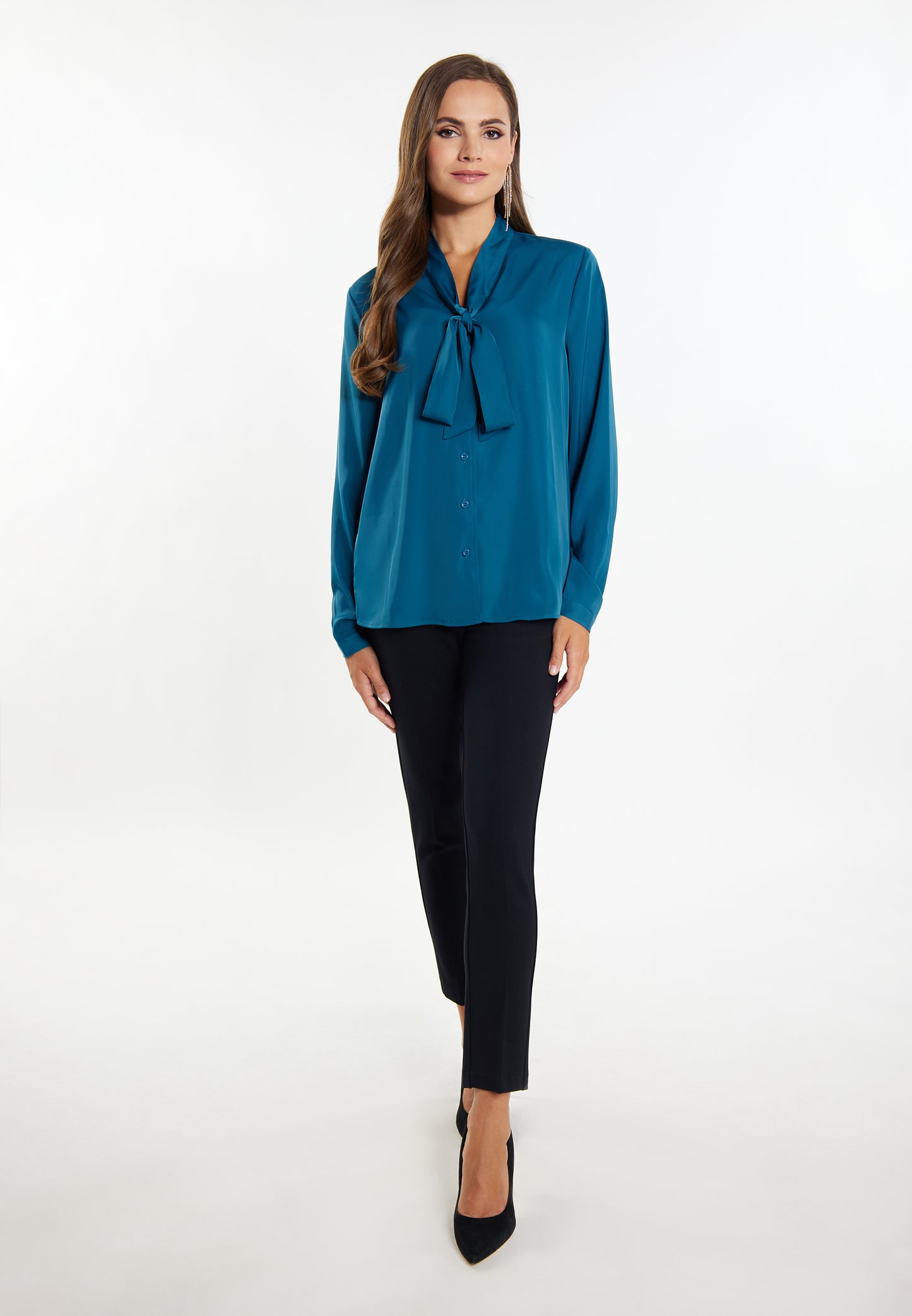 faina Damen Krawattennackenbluse