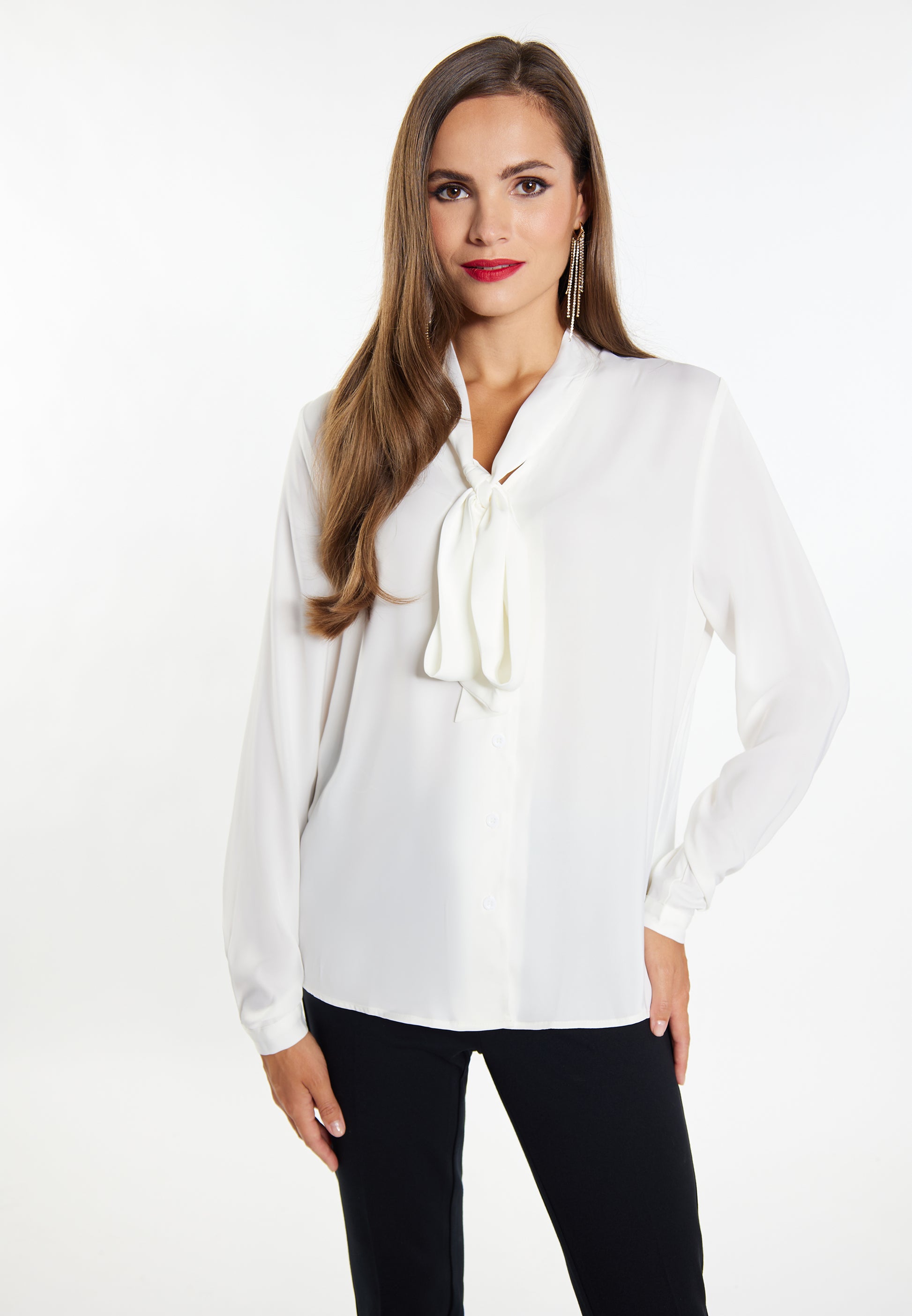 faina Damen Krawattennackenbluse