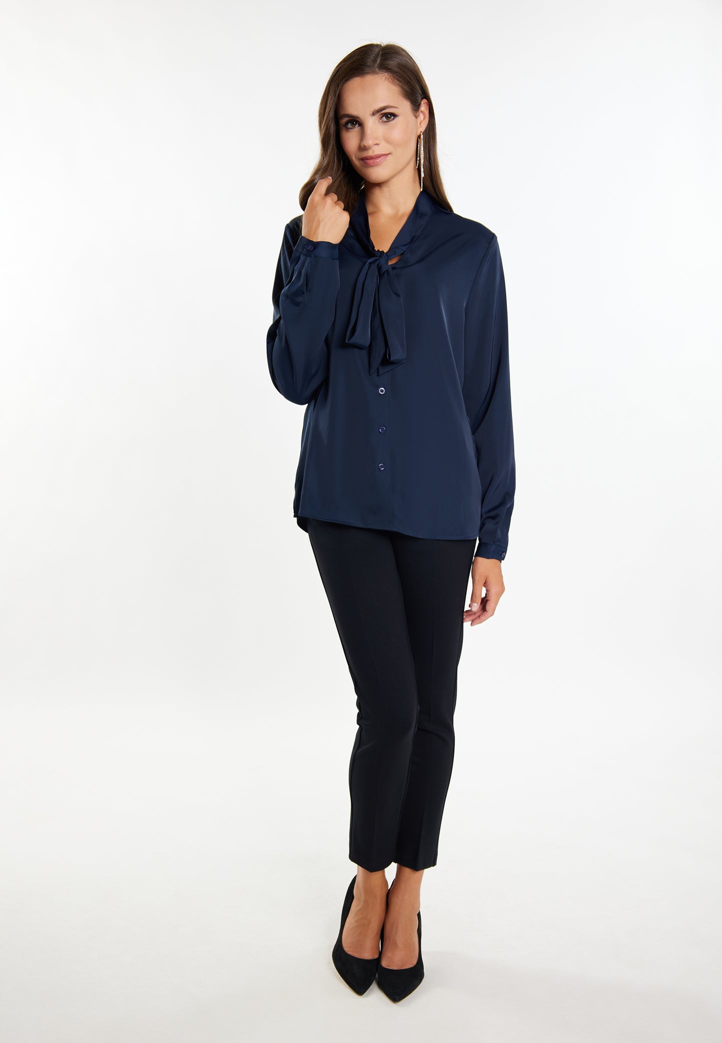 faina Damen Krawattennackenbluse