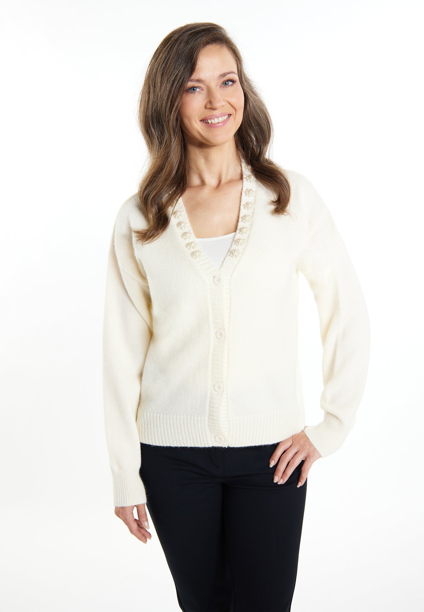 Albee Women's Cardigan With Pearls