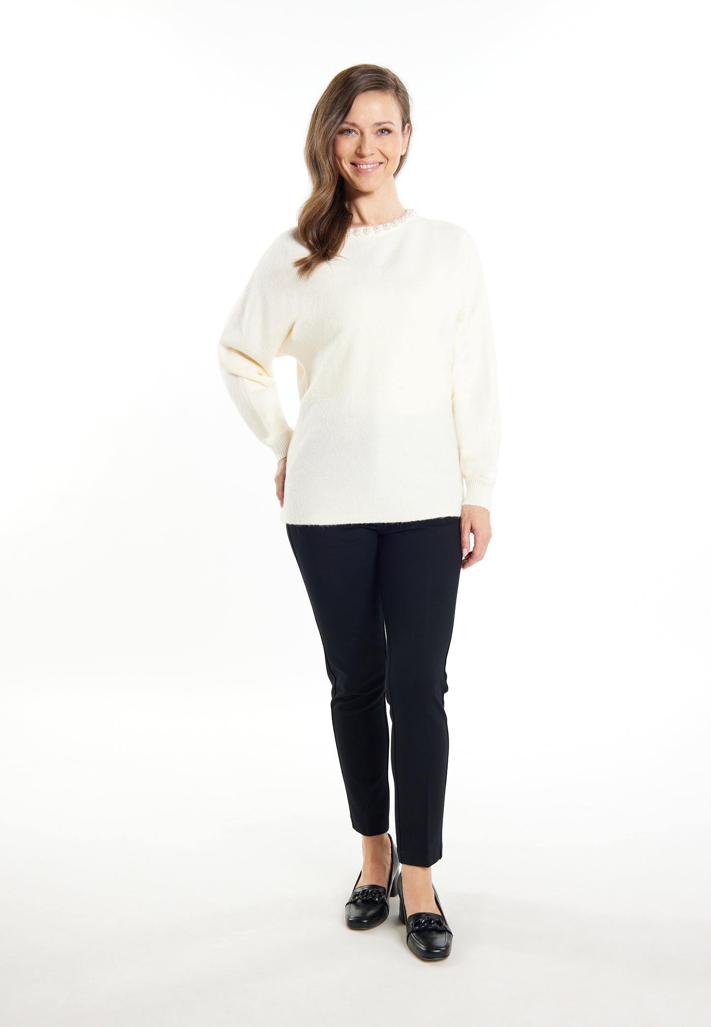 usha Damen Pullover mit Perle