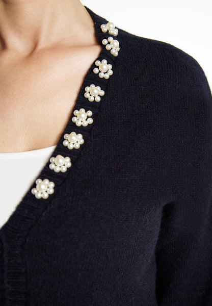 Albee Women's Cardigan With Pearls