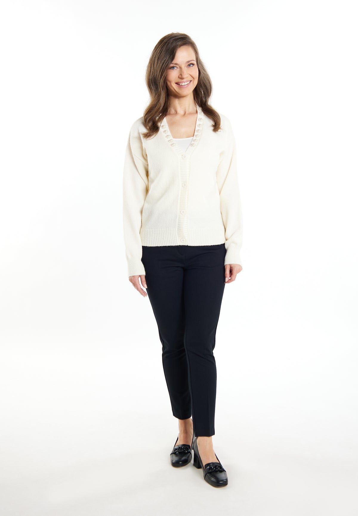 Jeona Women's Cardigan With Pearls