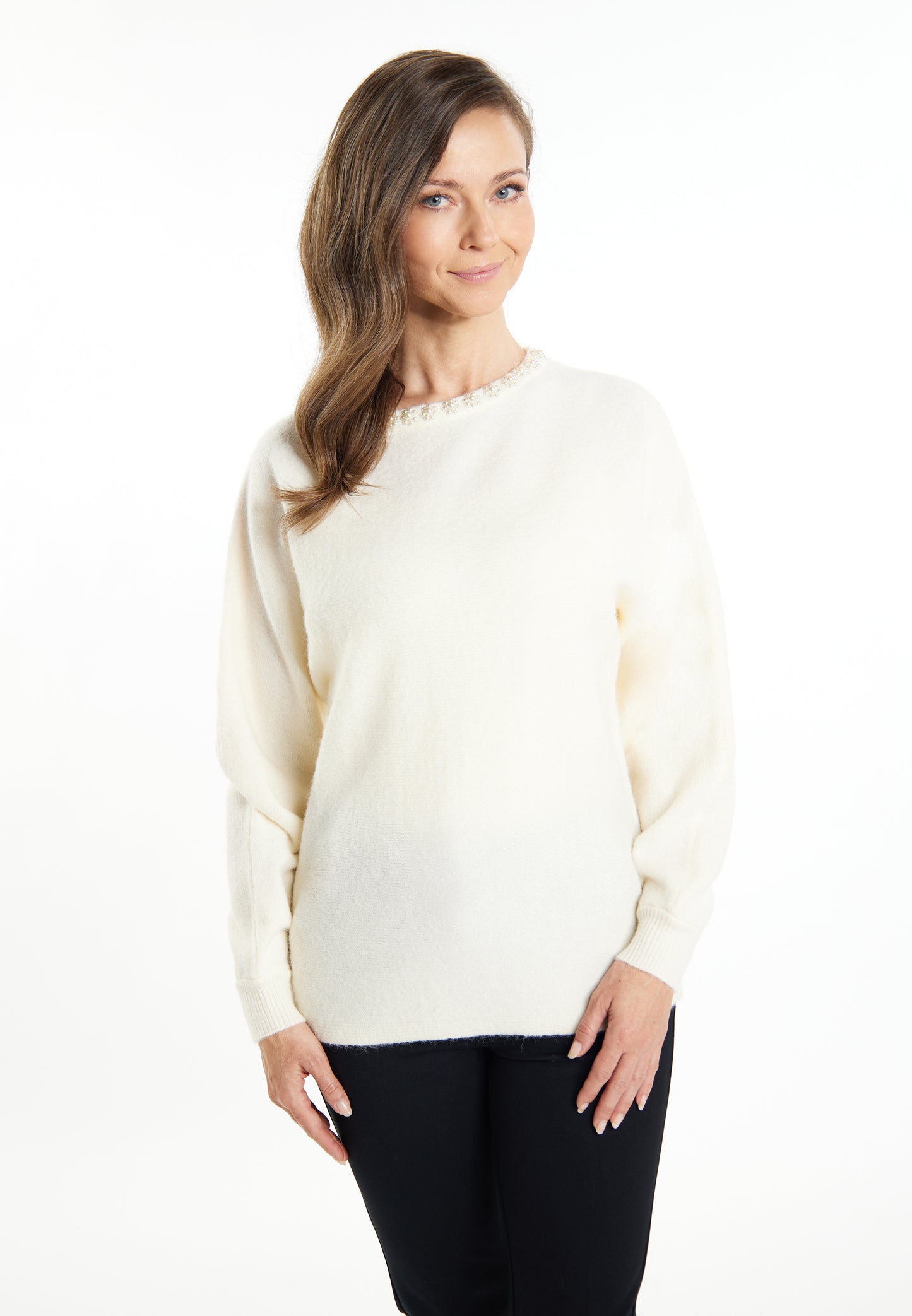 usha Damen Pullover mit Perle