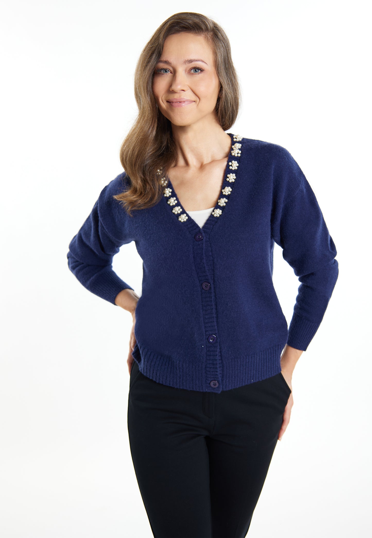 Albee Women's Cardigan With Pearls