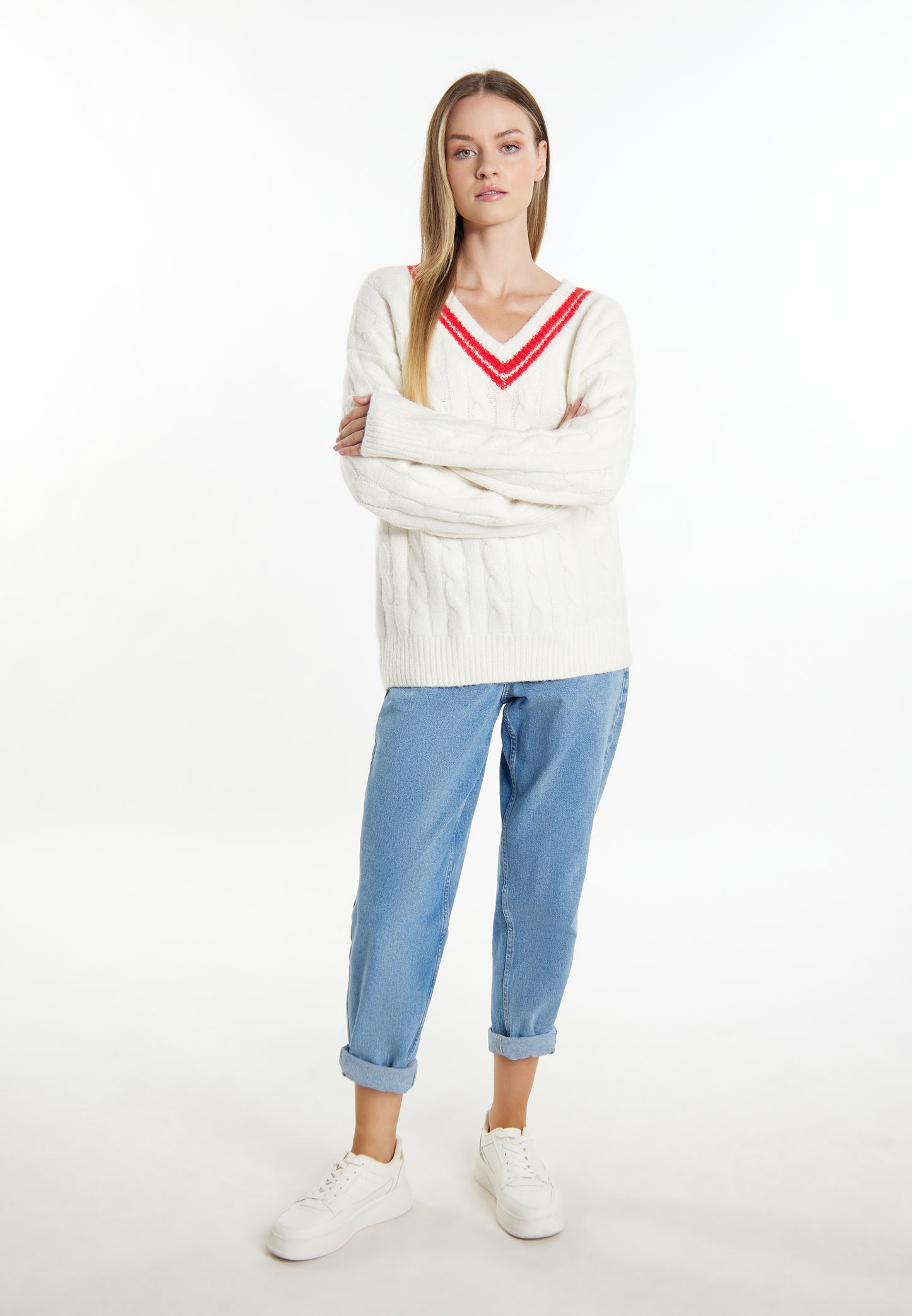 DreiMaster Maritim Damen Strickpullover + Einkaufstasche Set