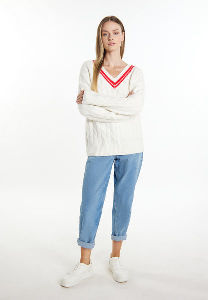 DreiMaster Maritim Damen Strickpullover + Einkaufstasche Set