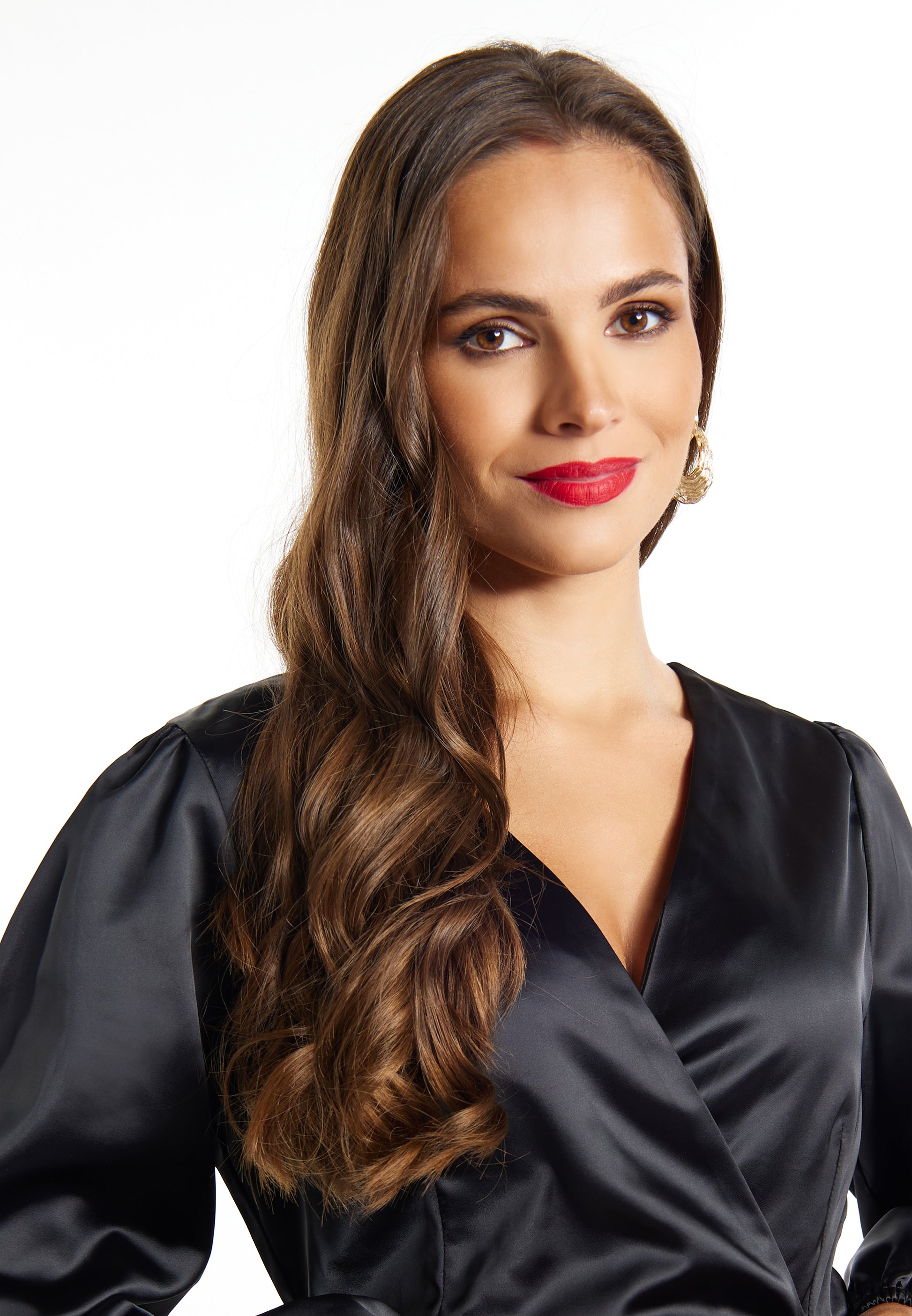 faina Damen Satin Minikleid