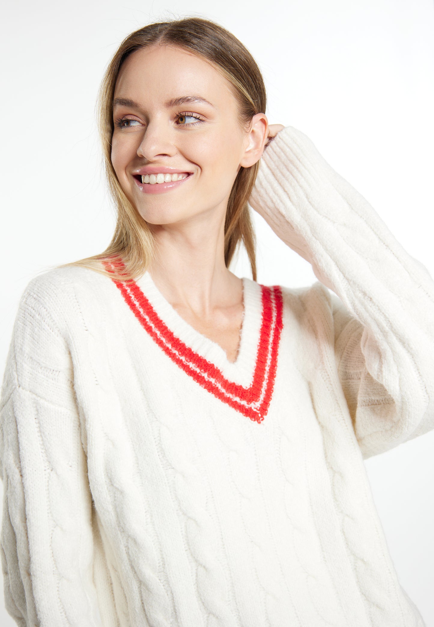 DreiMaster Maritim Damen Strickpullover + Einkaufstasche Set