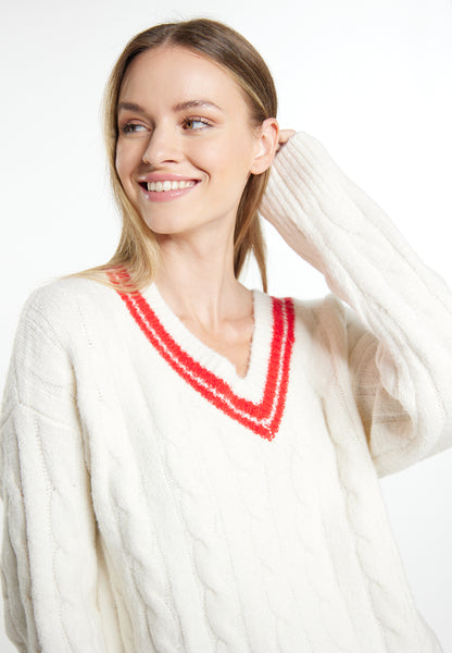 DreiMaster Maritim Damen Strickpullover + Einkaufstasche Set