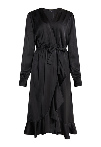 faina Damen Midi Kleid mit langen Ärmeln