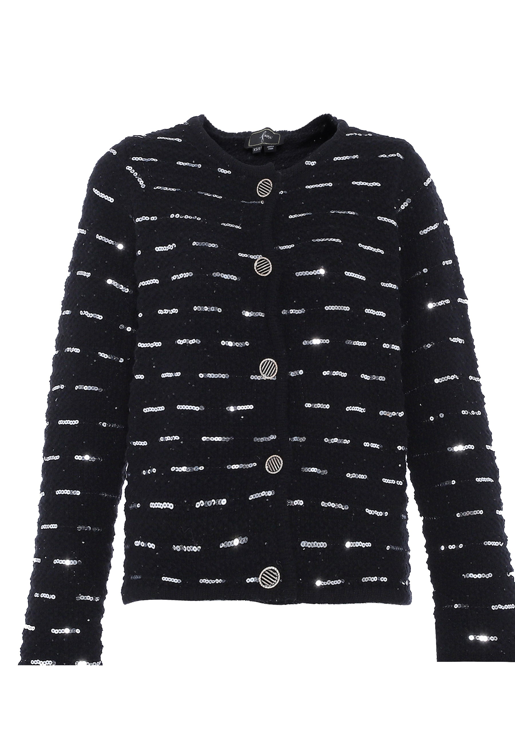 faina Damen Strickjacke mit Pailletten