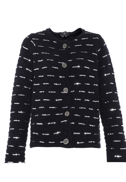 faina Damen Strickjacke mit Pailletten