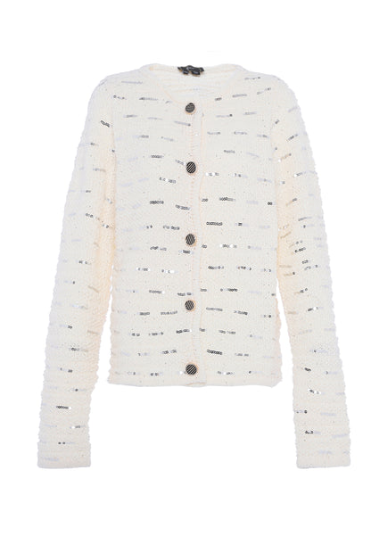 faina Damen Strickjacke mit Pailletten
