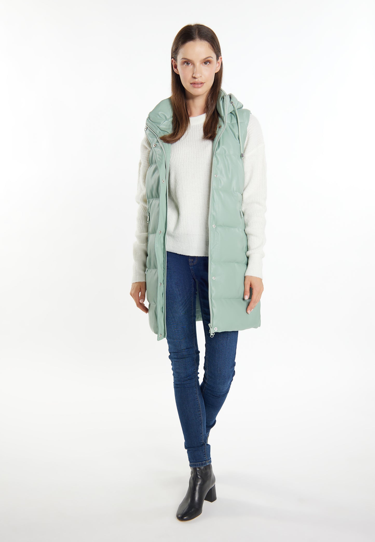 Albee Women's Steppweste In Lederoptik